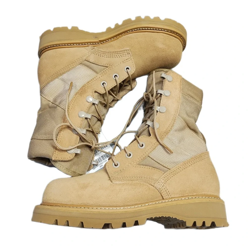 Thorogood Hot Weather Military Combat Boots Mens US 4R Tan Waterproof Steel Toe